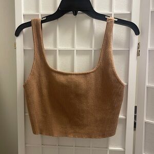 House of Harlow 1960 Ribbed Camel Tank Top